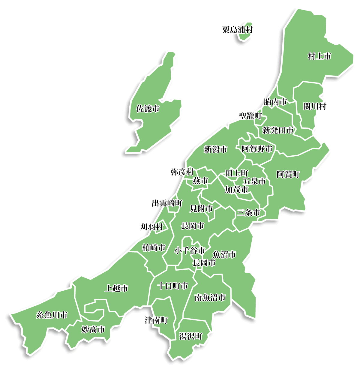 新潟県内で地域密着のハウスクリーニングをすぐに対応可能なエリア