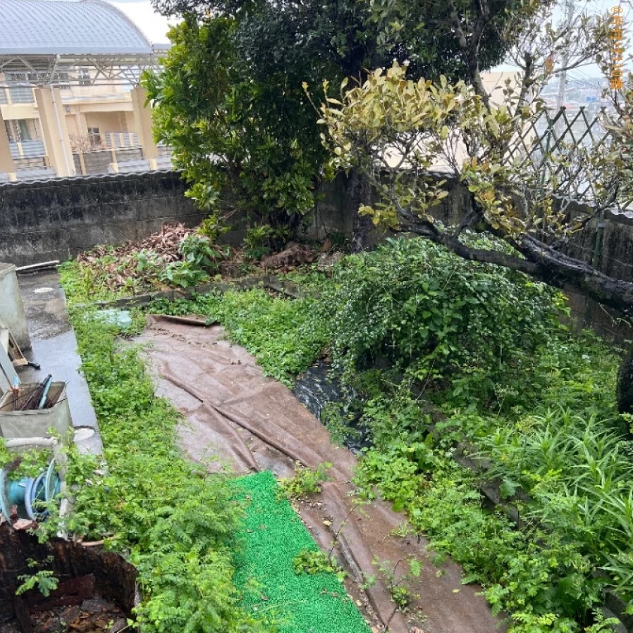 【うるま市】ドラム缶回収と木の周りの除草ご依頼　お客様の声