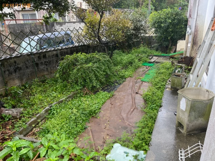 【うるま市】ドラム缶回収と木の周りの除草ご依頼　お客様の声