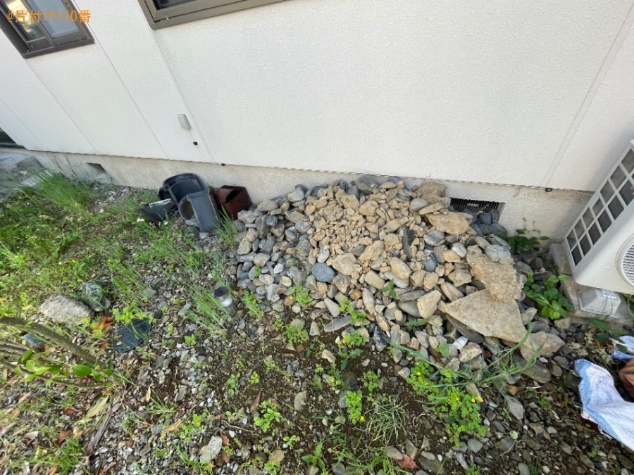 【塩尻市大門田川町】庭石の回収・処分と伐根作業ご依頼　お客様の声