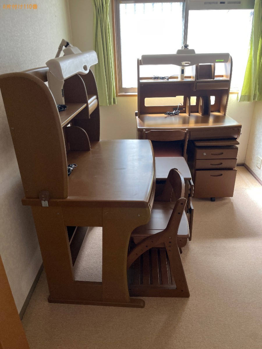 【大津市唐橋町】学習机、椅子の回収・処分ご依頼　お客様の声