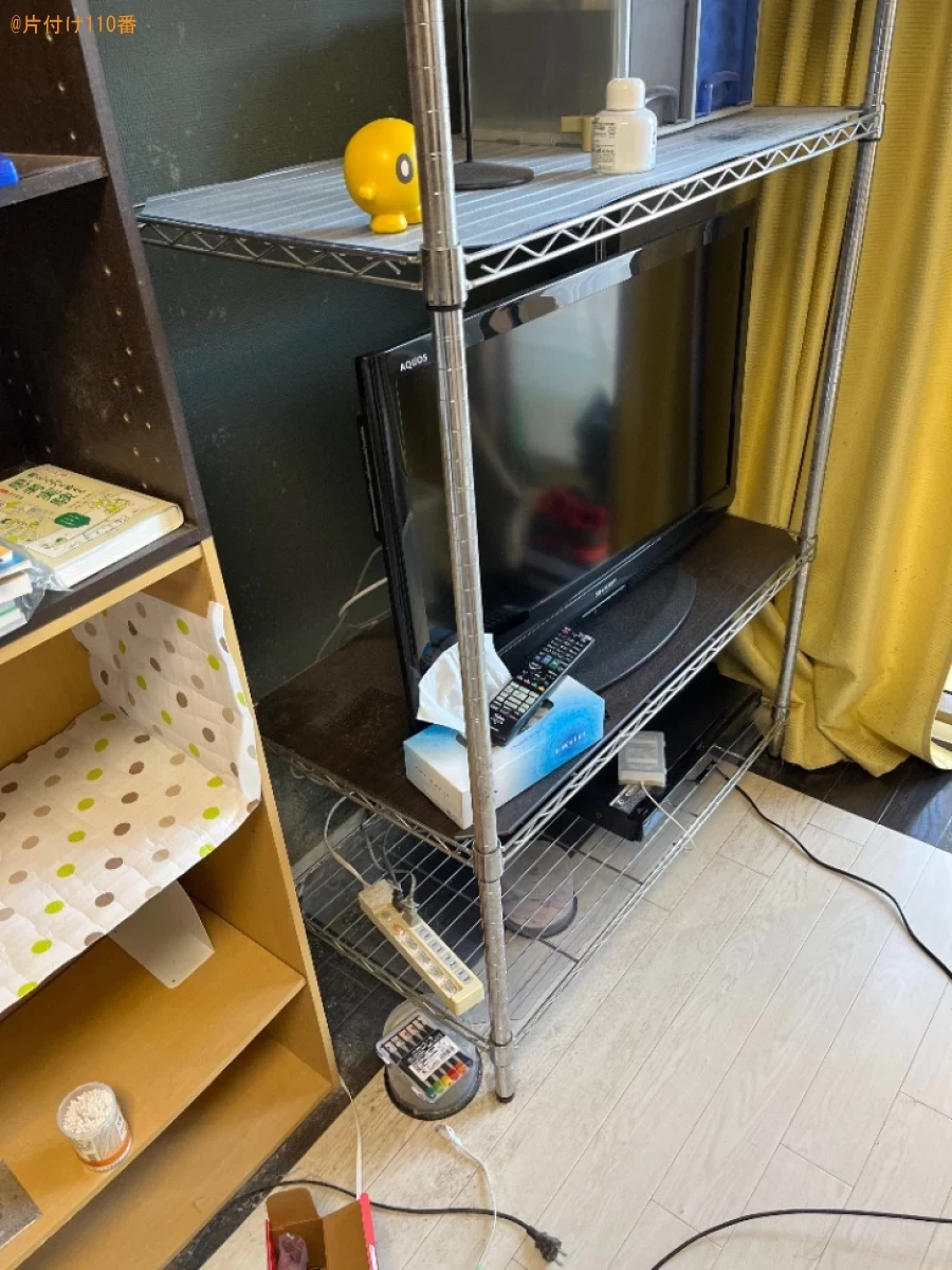 【草津市】テレビ、カラーボックス等の回収とハウスクリーニング