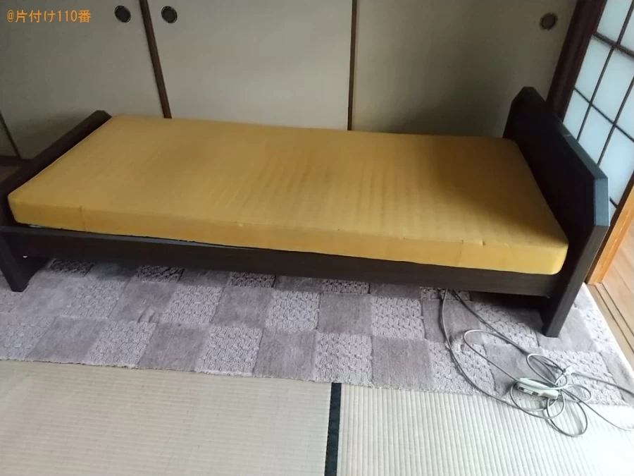 【福山市御幸町】マットレス付きシングルベッドの回収・処分ご依頼