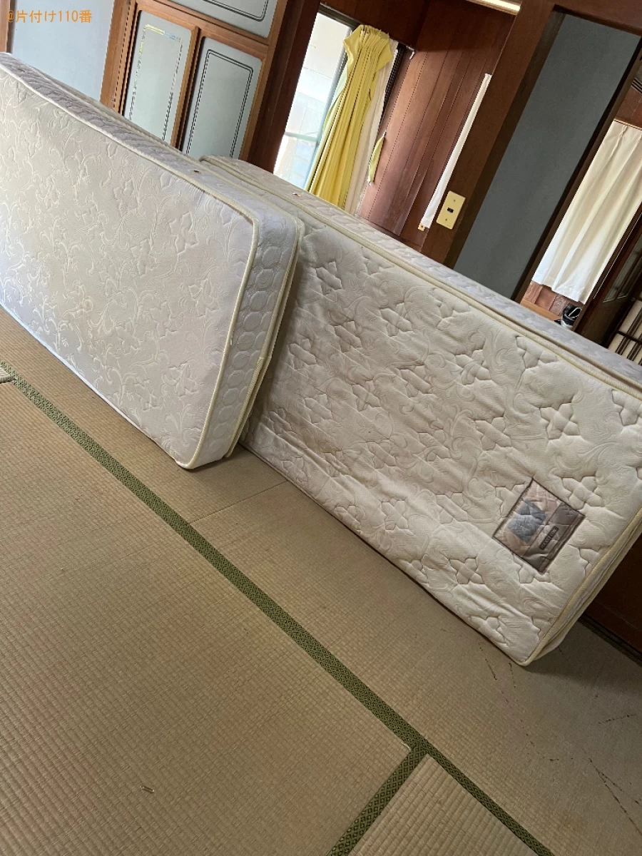 【松山市久谷町】マットレス付きシングルベッド、タンス等の回収
