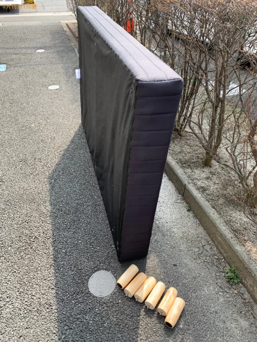 【北上市】マットレス付きセミダブルベッドの回収・処分ご依頼