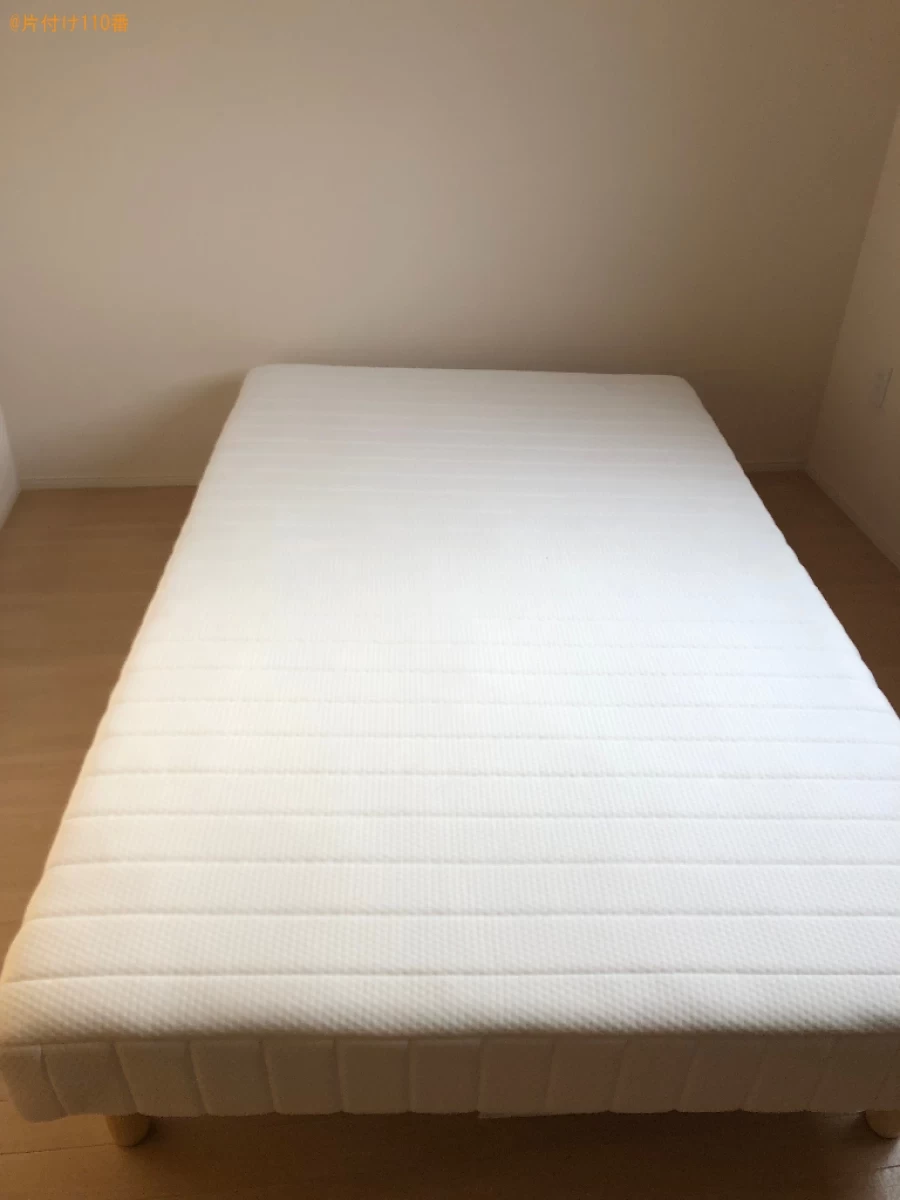 【直方市】マットレス付きセミダブルベッドの回収・処分ご依頼