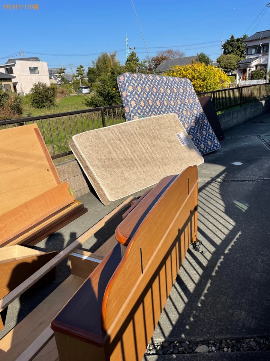 【浜松市南区楊子町】マットレス付きシングルベッド等の回収・処分