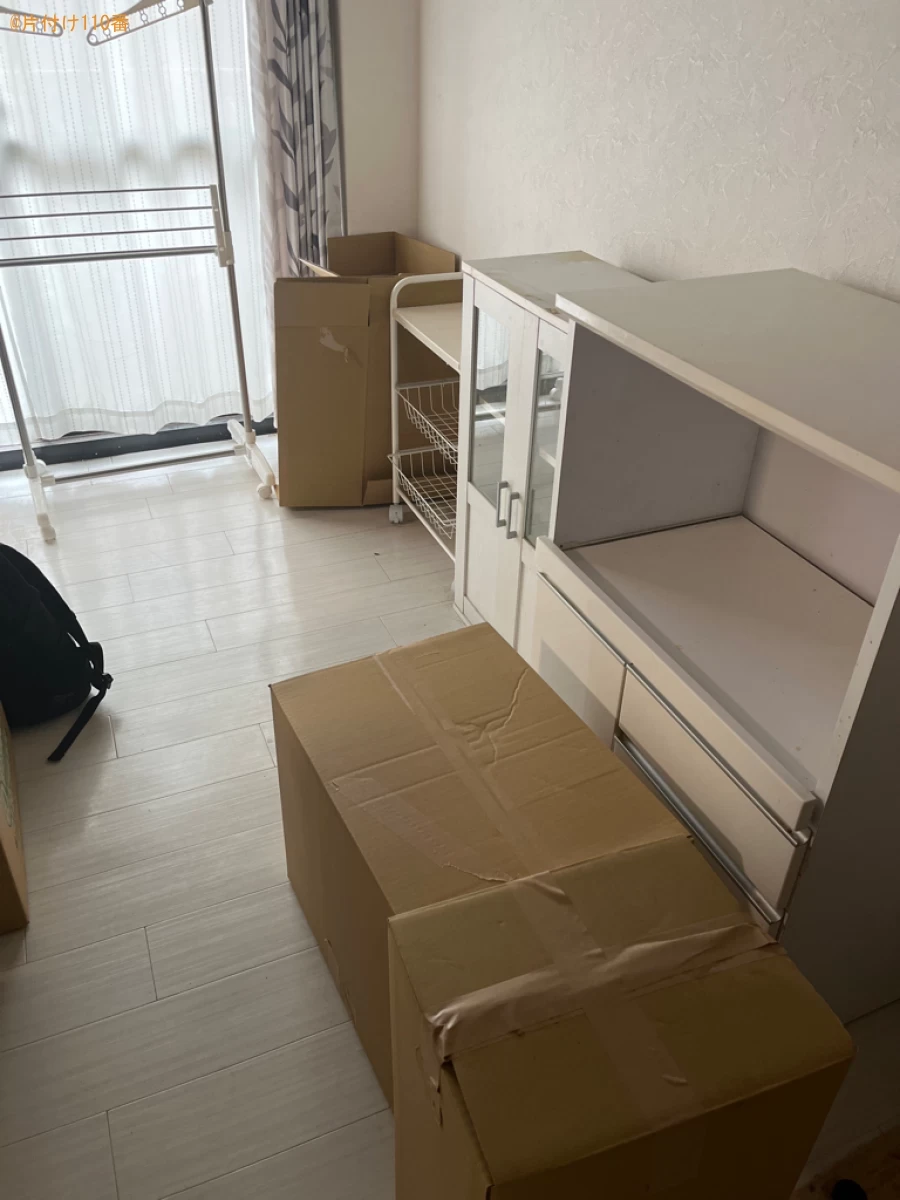 【甲賀市水口町】食器棚、椅子、ラック、ガスコンロ等の回収・処分ご依頼