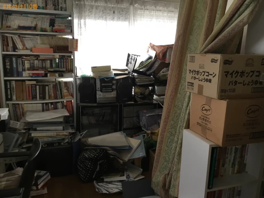 【芦屋市新浜町】ソファー、テーブル、食器棚、本棚、本等の回収