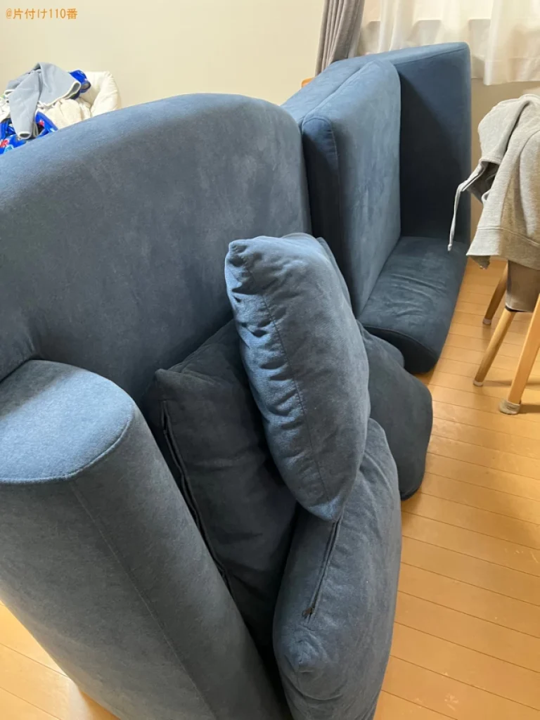 【倉敷市】セミダブルベッド、三人掛けソファー、洗濯機の回収・処分