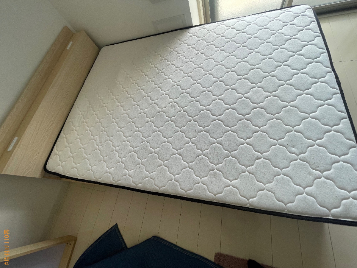 【厚木市旭町】マットレス付きダブルベッドの回収・処分ご依頼
