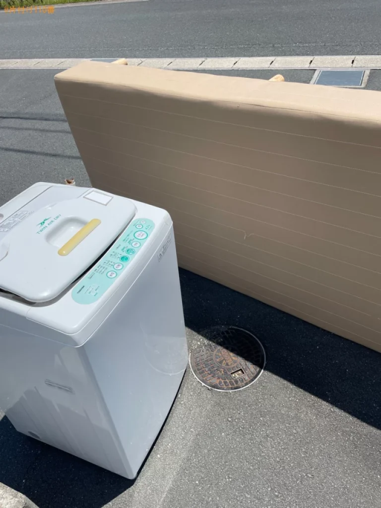 【浜松市浜北区】マットレス付きシングルベッド、洗濯機の回収・処分