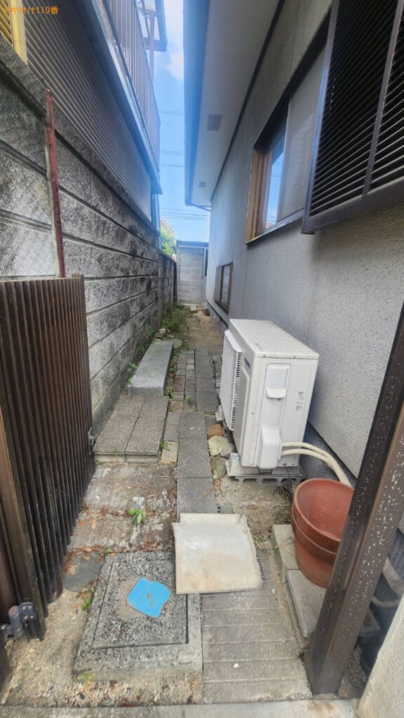 【福山市沼隈町】ローテーブル、石灯篭、洗濯機、スプレー缶等の回収