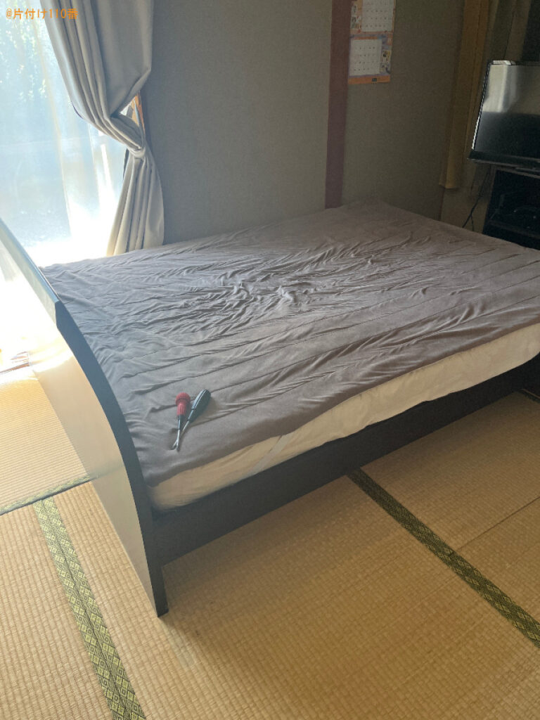 【佐賀市】マットレス付きダブルベッドの回収・処分ご依頼