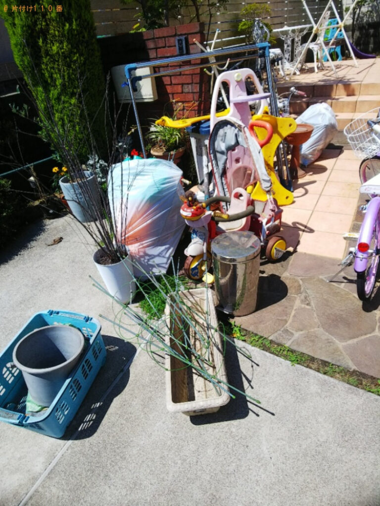 【福山市】三輪車、自転車、プランター、布団干し、鉢植え等の回収