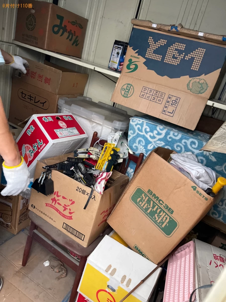 【岡山市中区】物置の中にある不用品（椅子、たらい、靴等）の回収