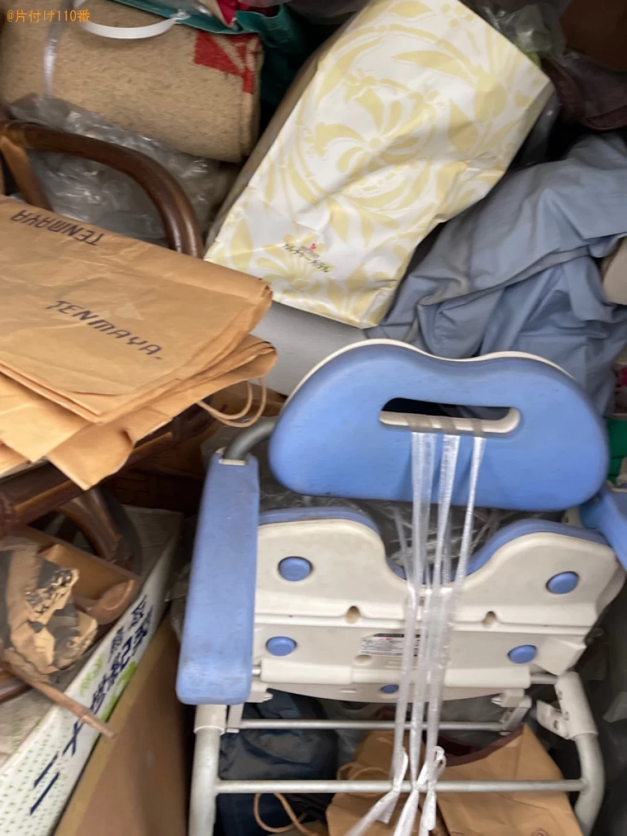 【岡山市中区】物置の中にある不用品（椅子、たらい、靴等）の回収