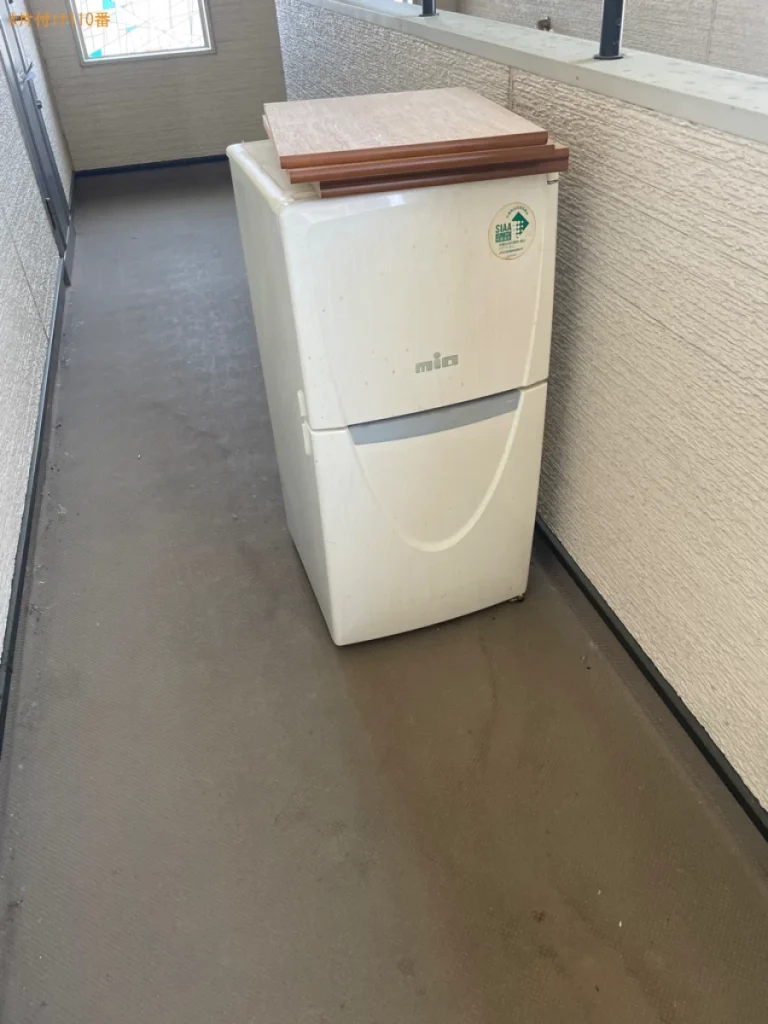 【大館市北神明町】冷蔵庫、マットレス付きシングルベッドの回収