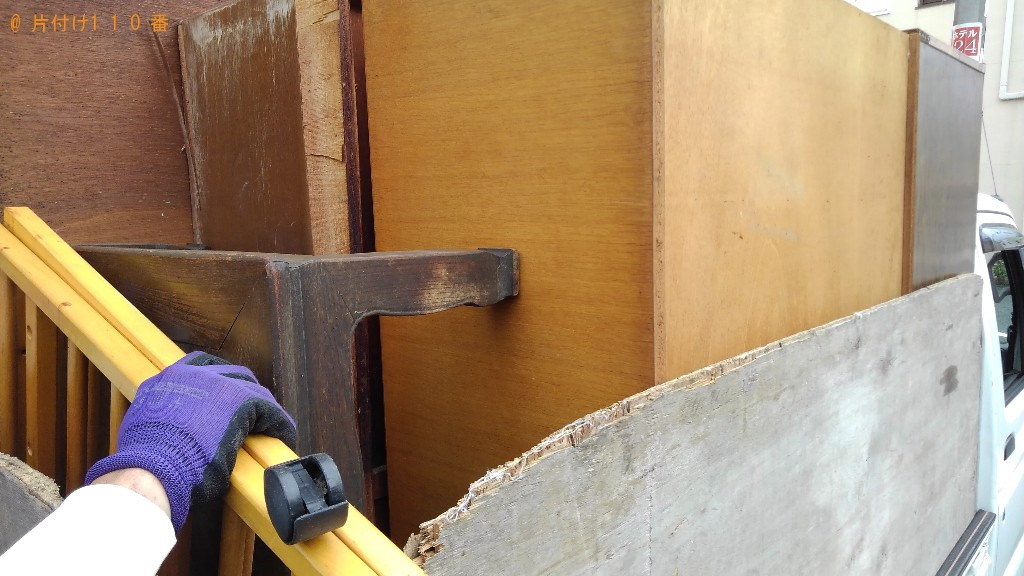 【富士市】マットレス付きクイーンベッド、ソファーベッド等の回収