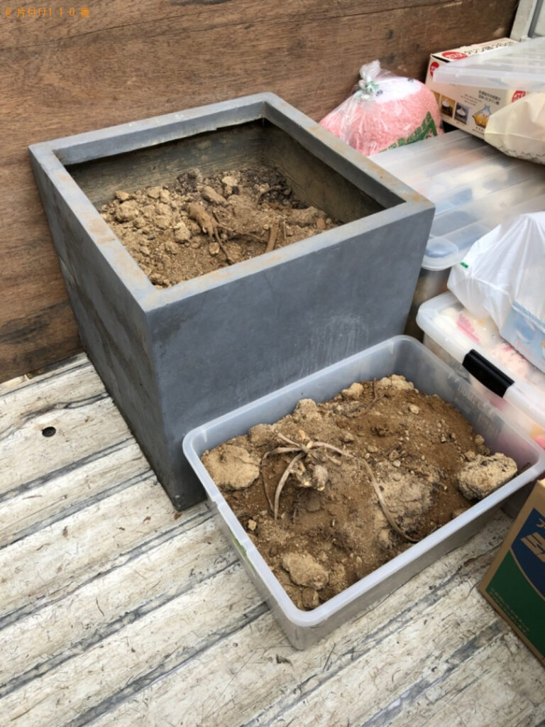 【京都市左京区】土が入った植木鉢の回収・処分ご依頼　お客様の声