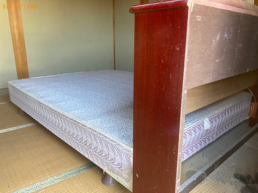 【一関市藤沢町】マットレス付きセミダブルベッドの回収・処分ご依頼