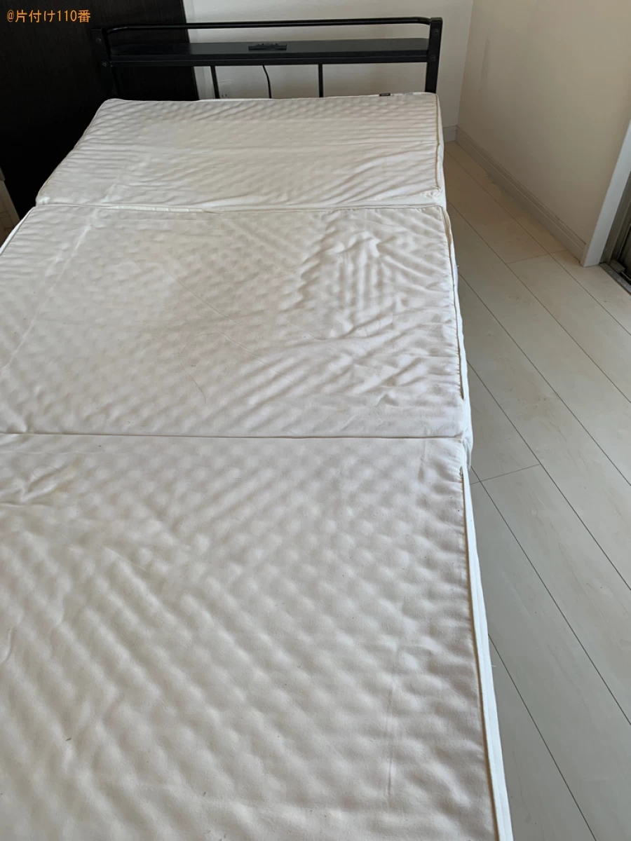 【日田市玉川町】マットレス付きシングルベッド、ガスコンロ等の回収