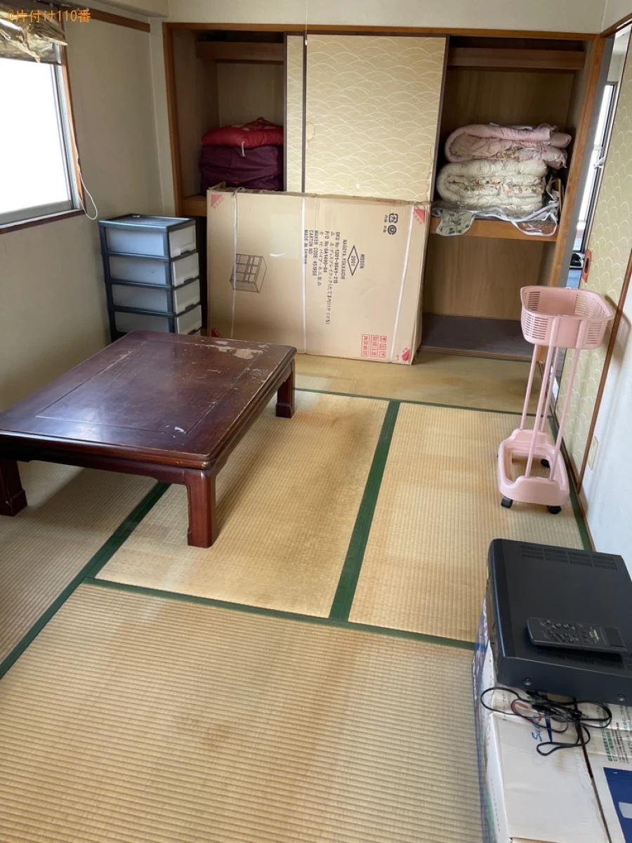 【岡山市南区】冷蔵庫、エアコン、こたつ、食器棚、ラック等の回収