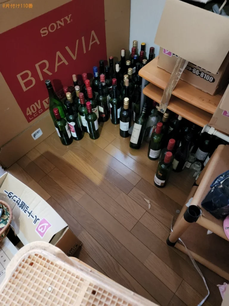 【坂出市京町】ワインのビン約1000本等の回収・処分ご依頼