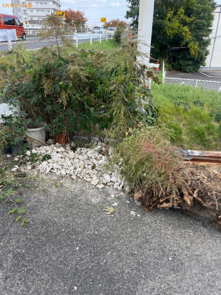 【岡山市北区】プランター、鉢植え等の回収・処分と側溝の掃除ご依頼
