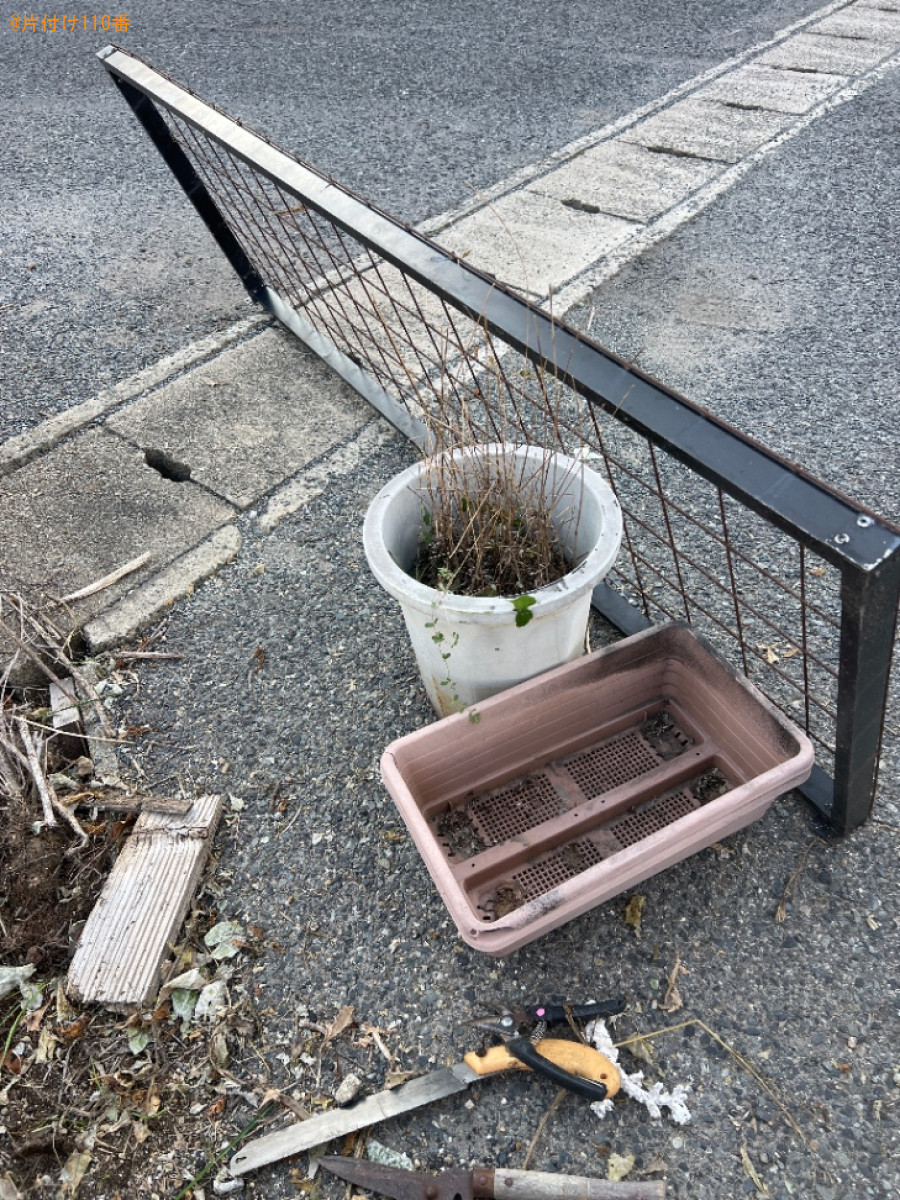 【岡山市北区】プランター、鉢植え等の回収・処分と側溝の掃除ご依頼
