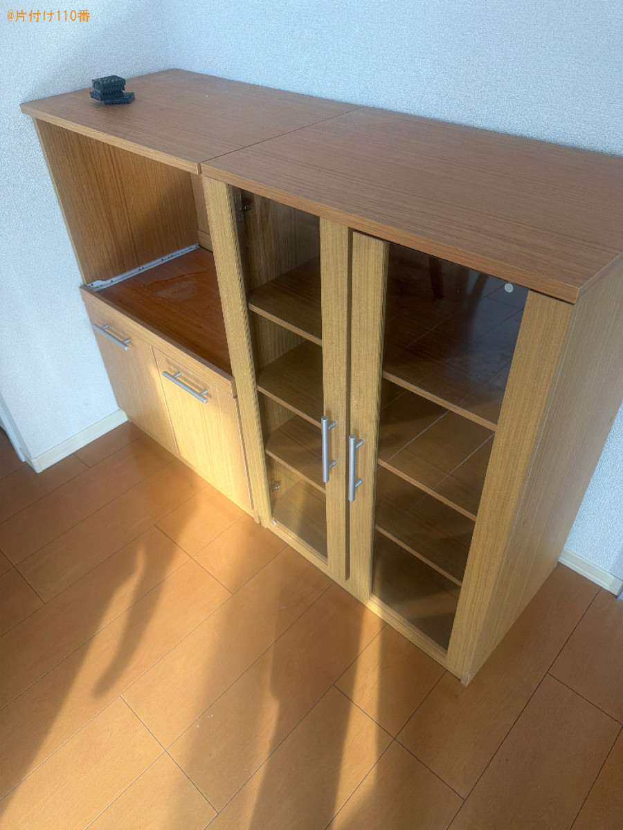 【青森市】二人用ダイニングテーブル、椅子、本棚、レンジ台等の回収
