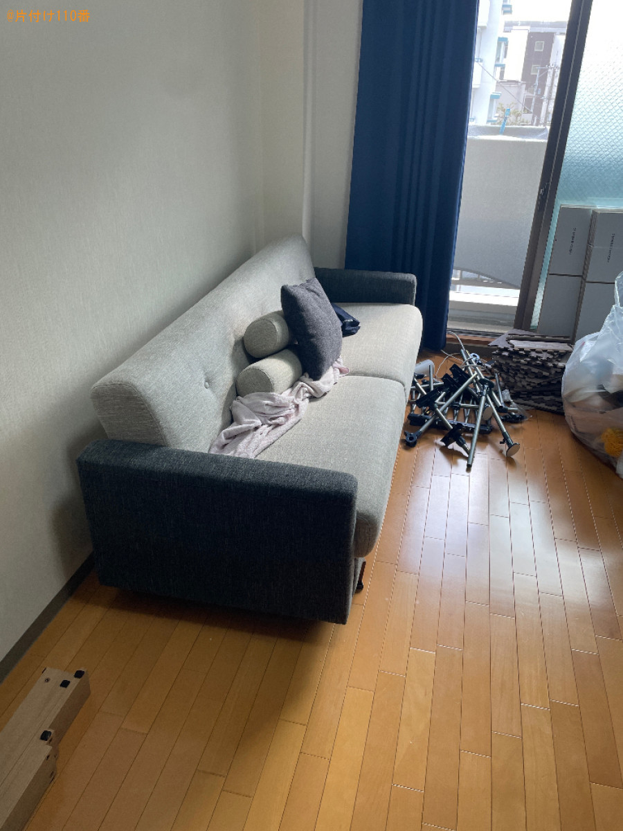 【京都市中京区】マットレス付きシングルベッド、こたつ等の回収