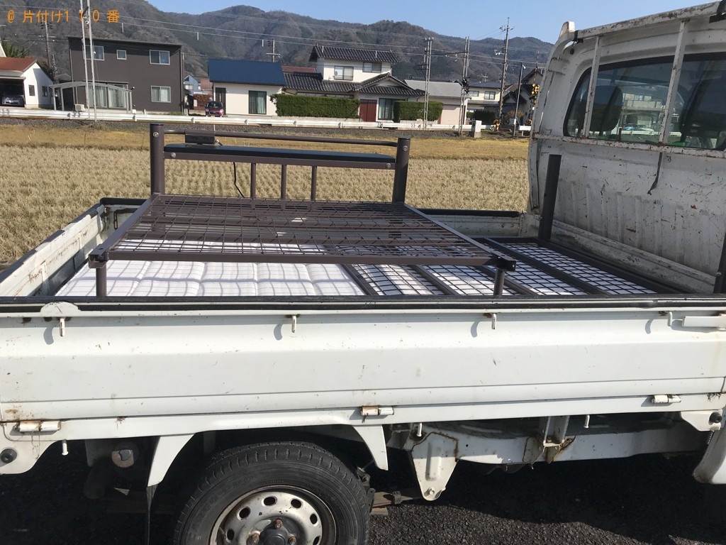 【出雲市武志町】マットレス付きシングルベッドの回収・処分ご依頼