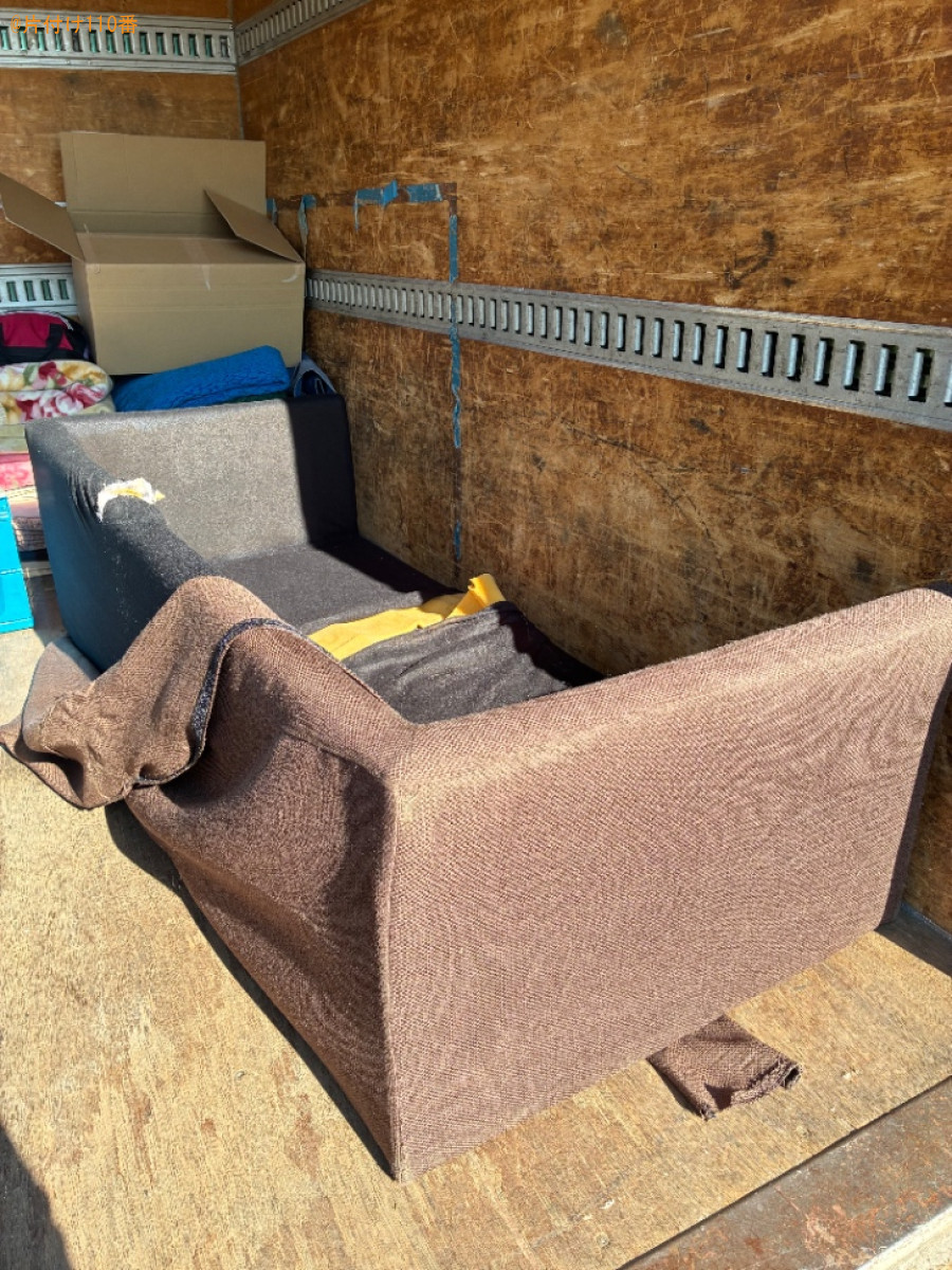 【坂東市】三人掛けソファーの回収・処分ご依頼　お客様の声