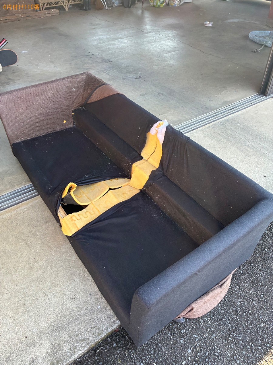 【坂東市】三人掛けソファーの回収・処分ご依頼　お客様の声