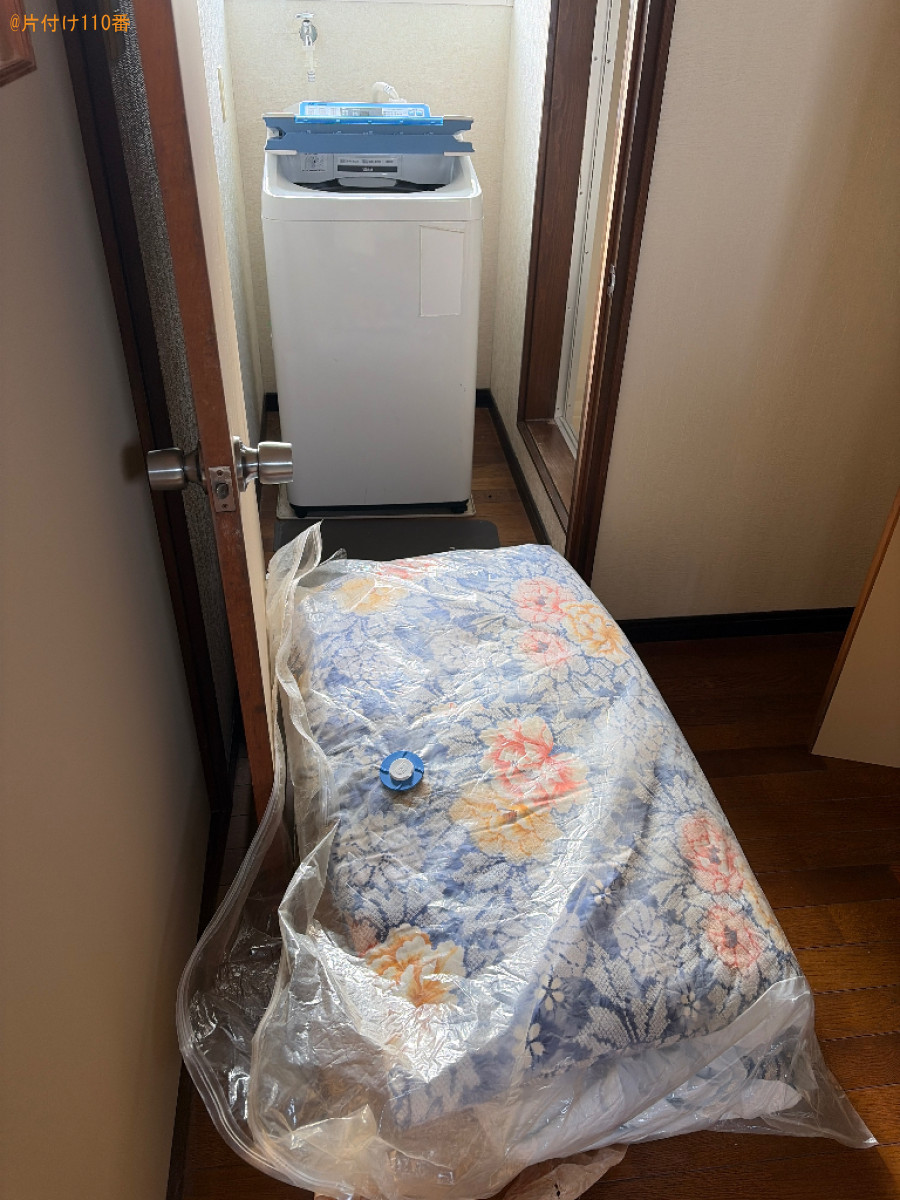 【五所川原市元町】マットレス付きセミダブルベッド、洗濯機等の回収