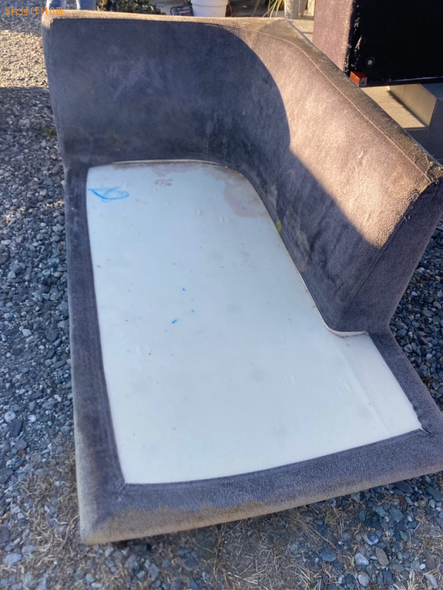 【上伊那郡箕輪町】四人掛けソファーの回収・処分ご依頼　お客様の声