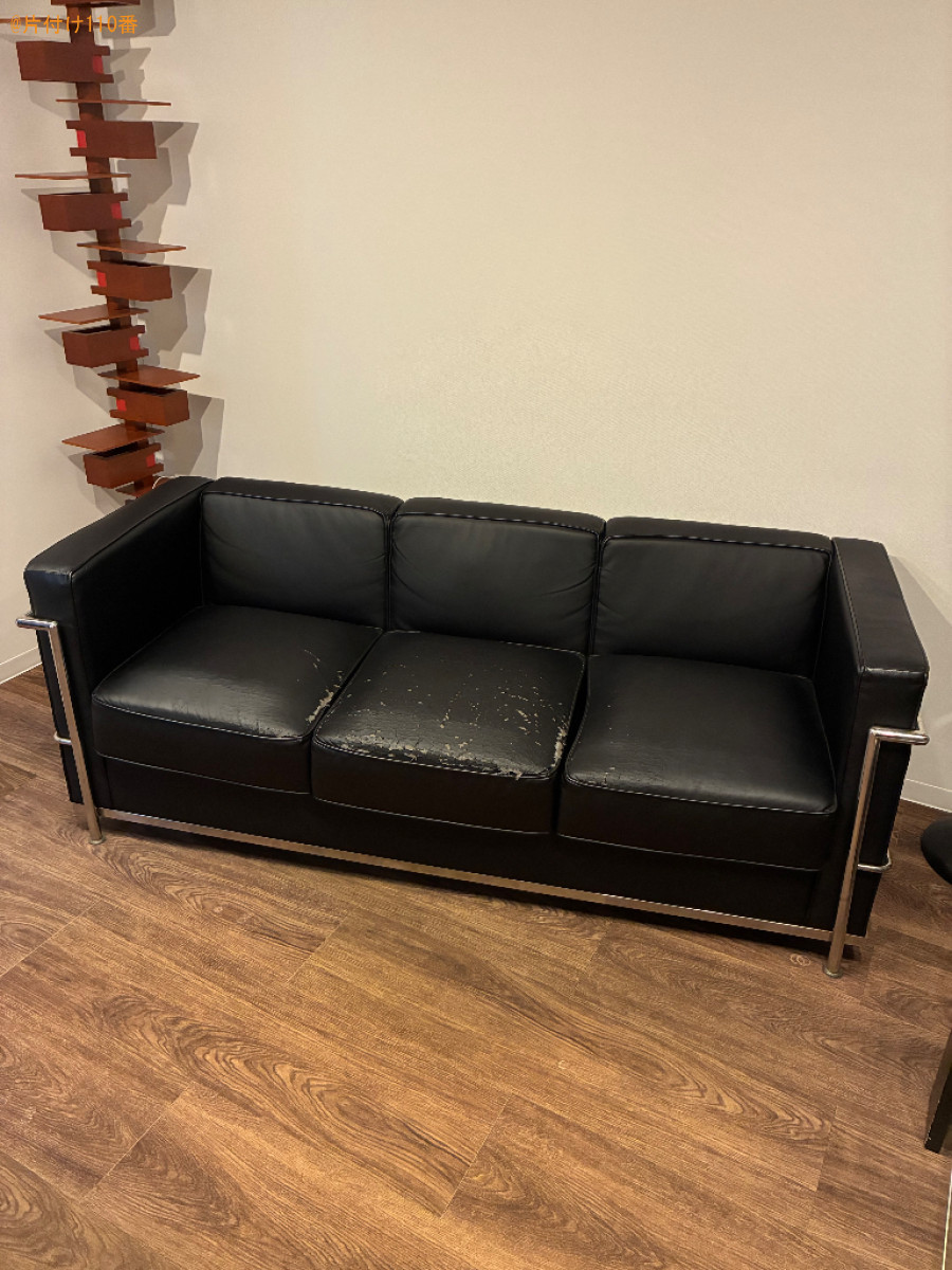 【中央区】三人掛けソファーの回収・処分ご依頼　お客様の声
