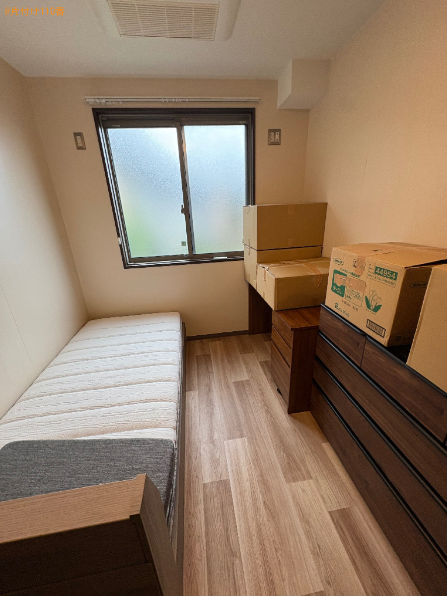 【沼津市中原町】シングルベッド、学習机等の運搬と家具の組み立て