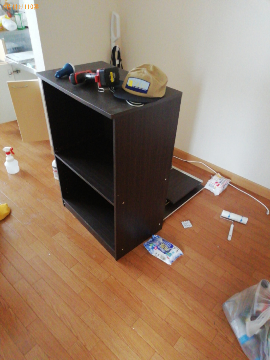 【草津市野路町】マットレス付きシングルベッド、食器棚等の回収