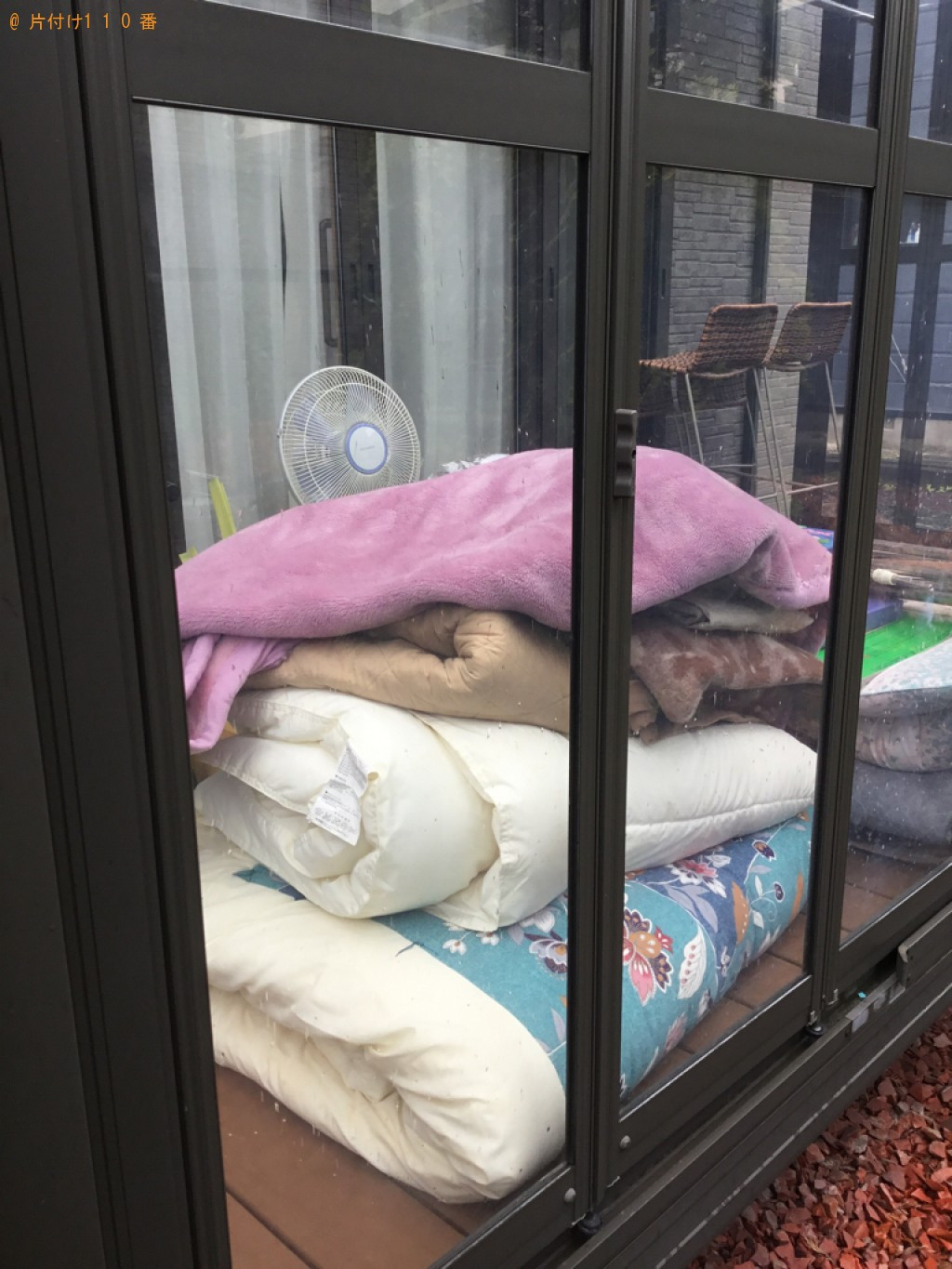 【大崎市】布団、扇風機、こたつ、ゴミ箱、観葉植物、ボール等の回収