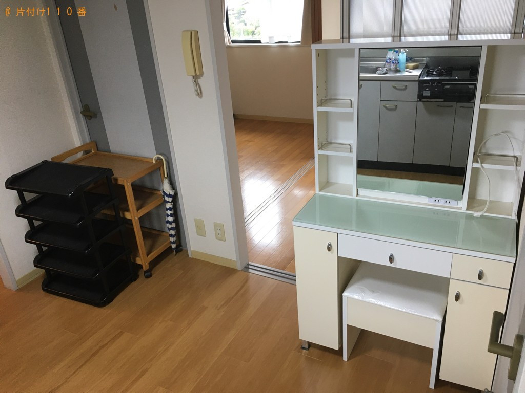 【姶良市永池町】鏡台、ラック、トースター、シングルベッド等の回収