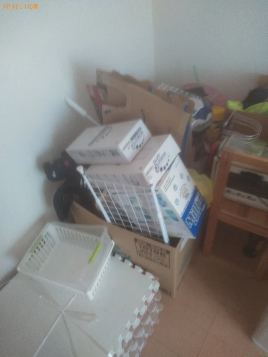 【今治市衣干町】マットレス付きセミダブルベッド、かご等の回収