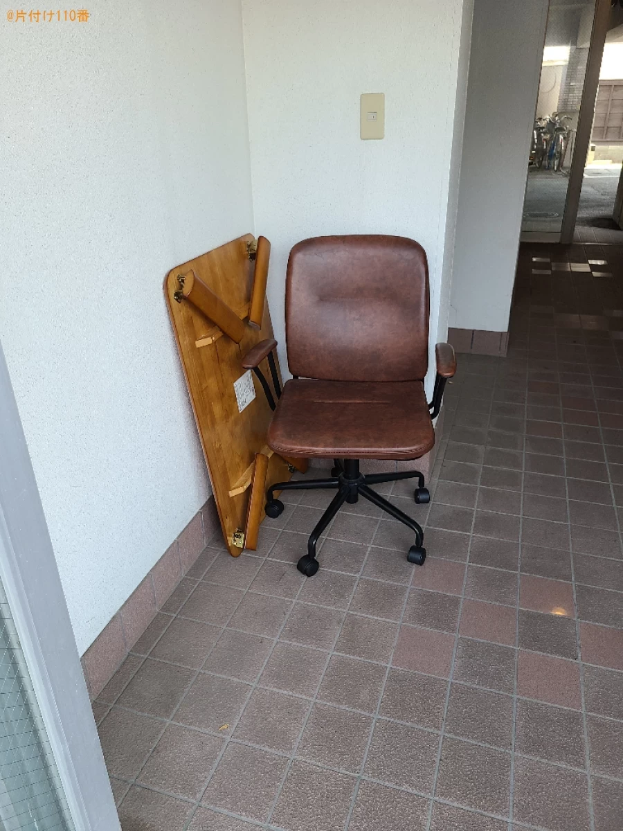 【小松島市松島町】PCモニタ、二人用テーブル、椅子、棚等の回収