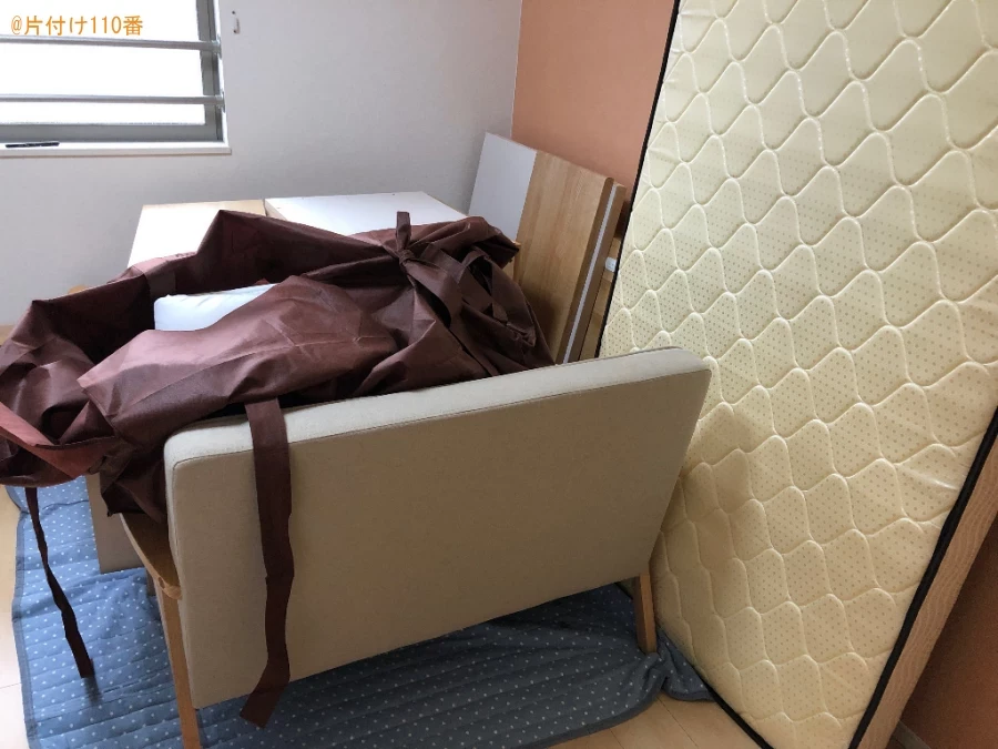 【周南市新堤町】シングルベッド、シングルベッドマットレス等の回収