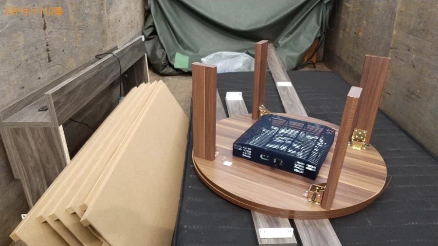 【福山市草戸町】マットレス付きシングルベッド、こたつの回収・処分