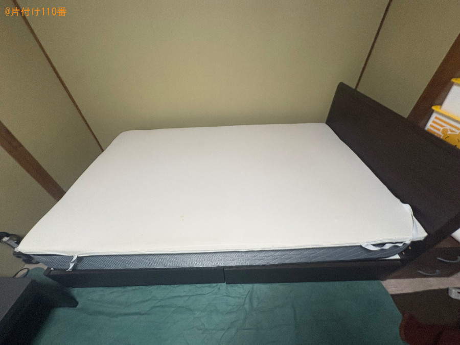 【茅野市】マットレス付きセミダブルベッドの回収・処分ご依頼