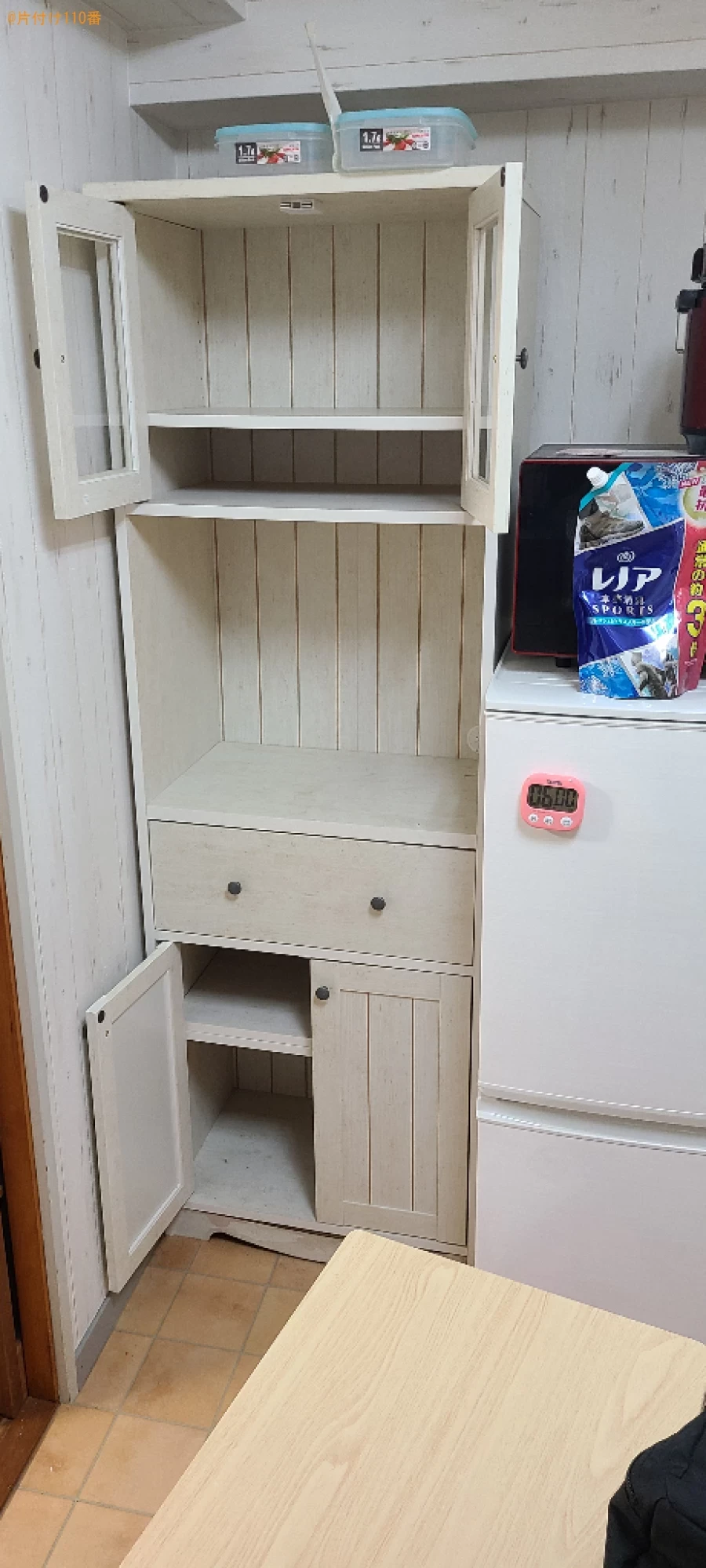 【下関市生野町】レンジ台、クローゼット、折り畳みベッド等の回収