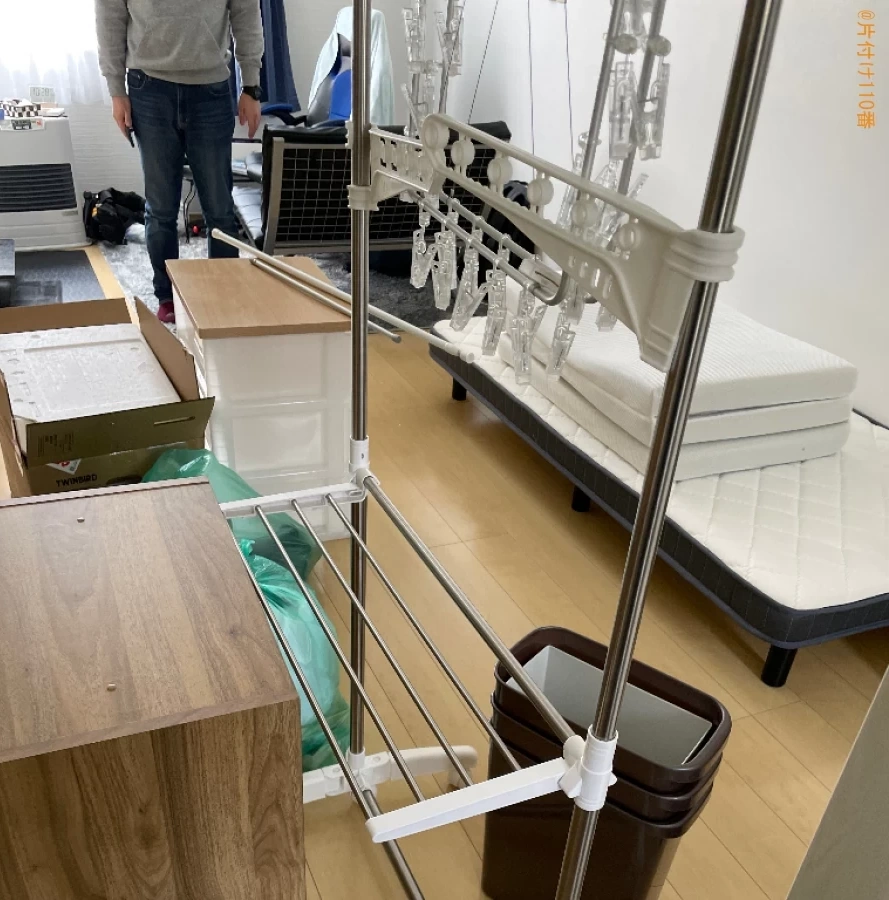 【弘前市】マットレス付きシングルベッド、冷蔵庫、洗濯機等の回収