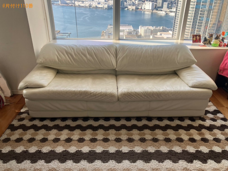 【中央区】三人掛けソファーの回収・処分ご依頼　お客様の声